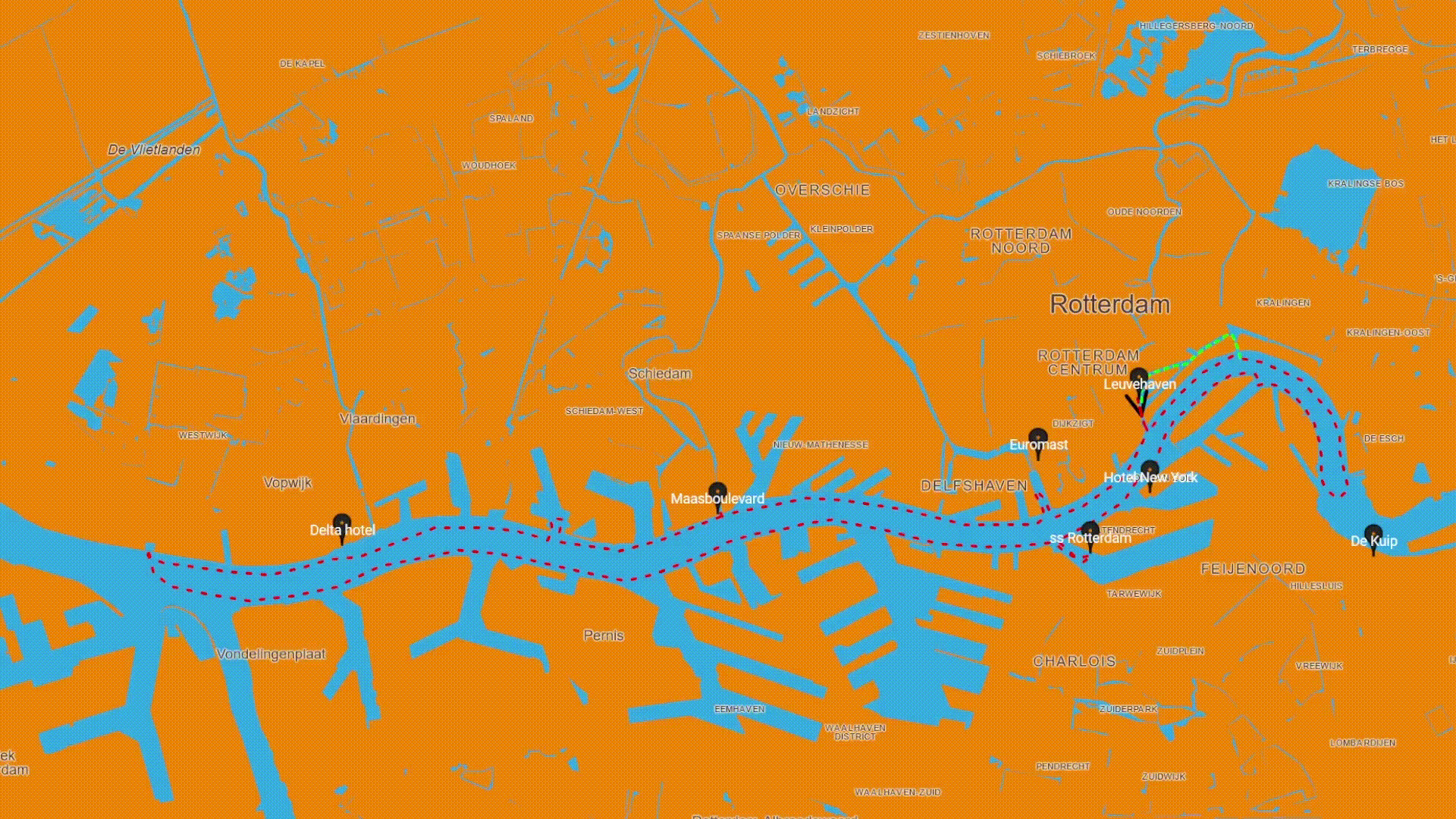 City + Harbour Tour 75 min Map