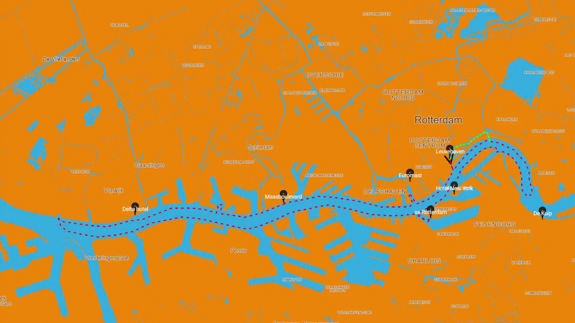 City + Harbour Tour 75 min Map